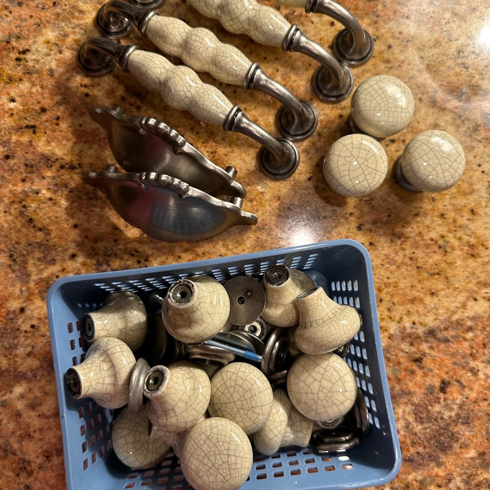 Set of 30+ ceramic knobs and pulls
